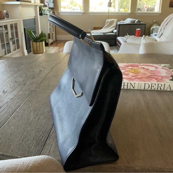 Louise et Cie Black Leather top handle purse - Picture 2 of 8